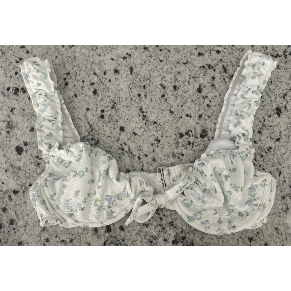 Edikted Scrunched Floral Underwire Bikini Top XL